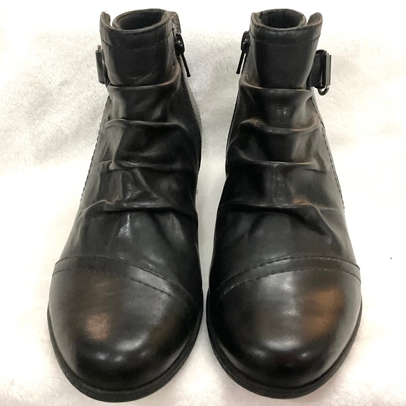 BLACK EARTH ORIGINS MARIETTA MALCOLM SLOUCHY WESTERN BOHO ANKLE BOOTS SZ 6.5M - Picture 5 of 16